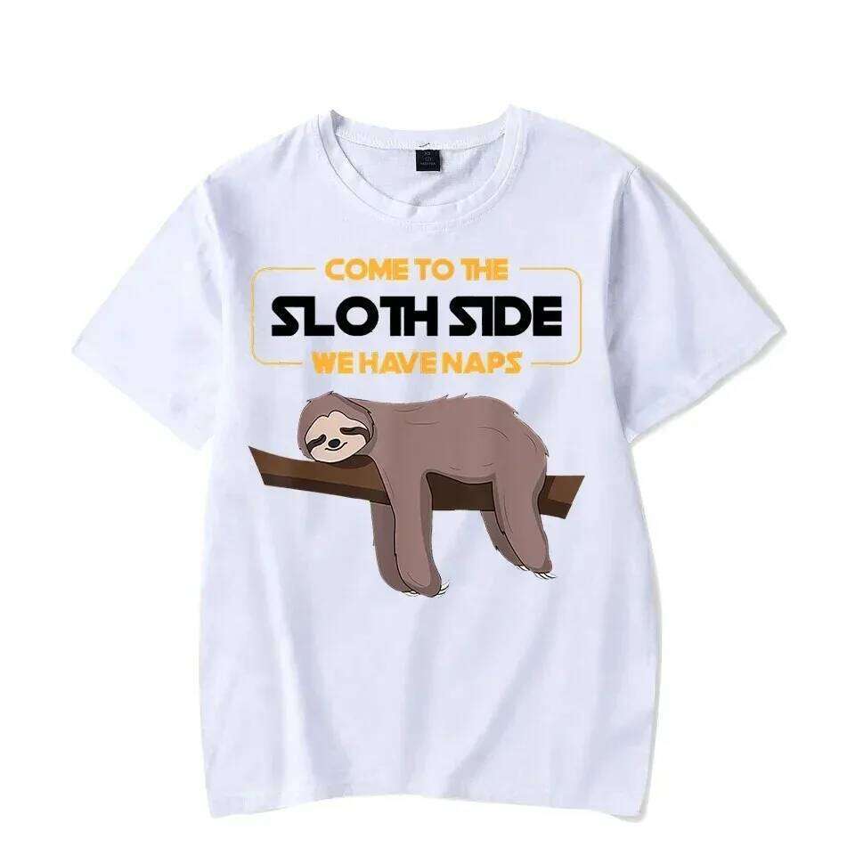 Lazy Women's "Come To The Side We Have Naps" Print Streetwear Tops Fashion Harajuku Sloth T-shirts C260207