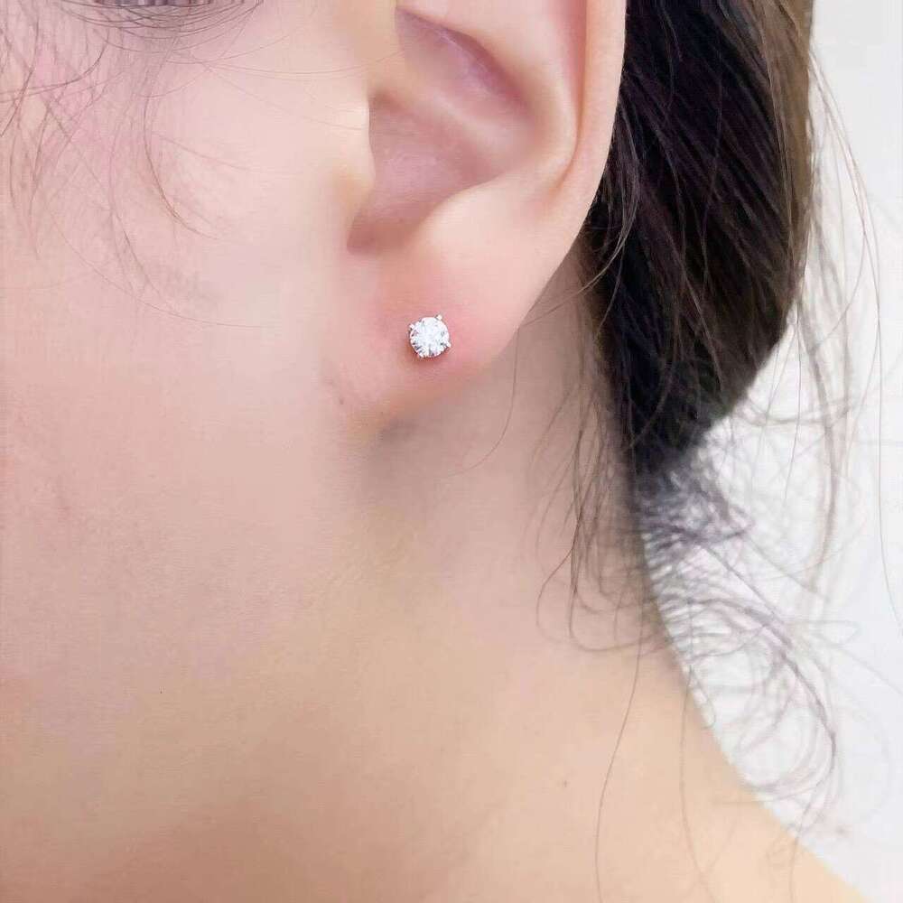 VOAINO Custom Round Cutting 14K 18K Gold VVS Lab Grown HPHT Diamond Earrings Fine Jewelry Ear Stud Gift For Girls