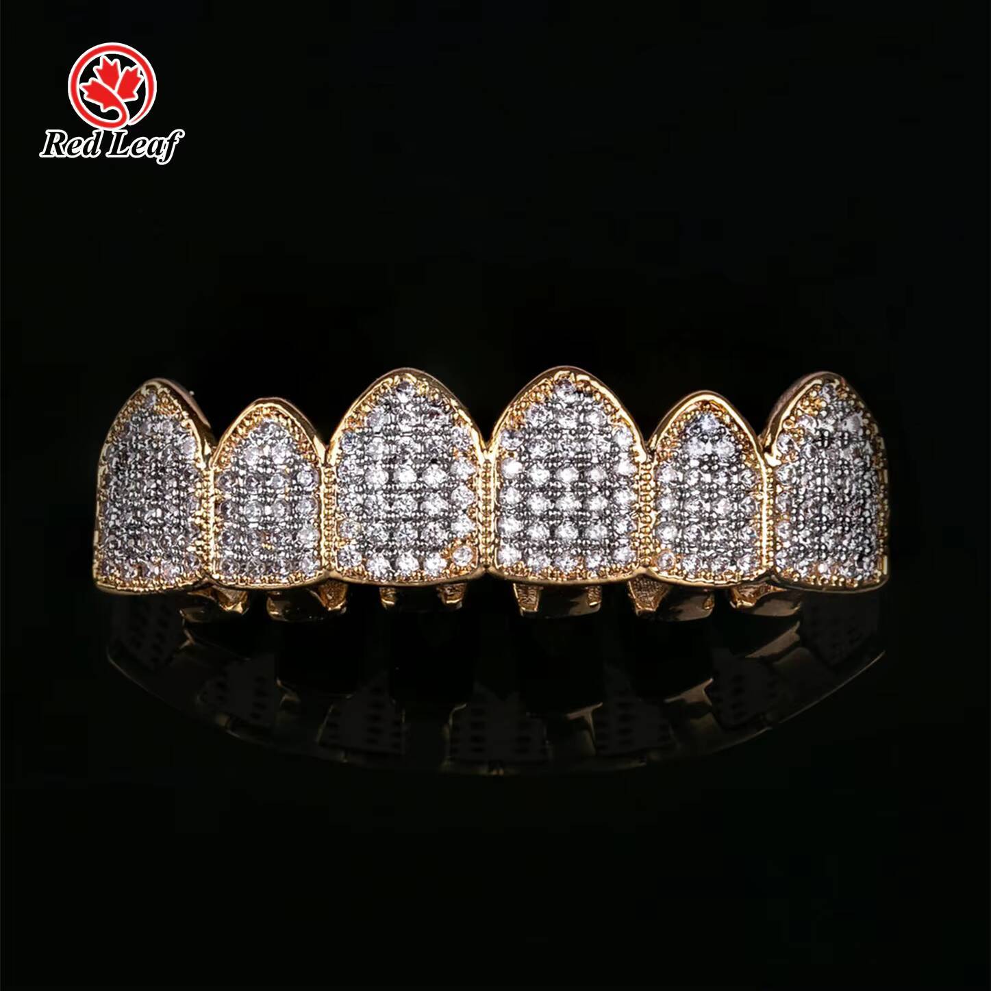 Redleaf Jewelry Custom Iced Out 925 Sterling Silver Grills VVS Moissanite Grillz Teeth Mouth