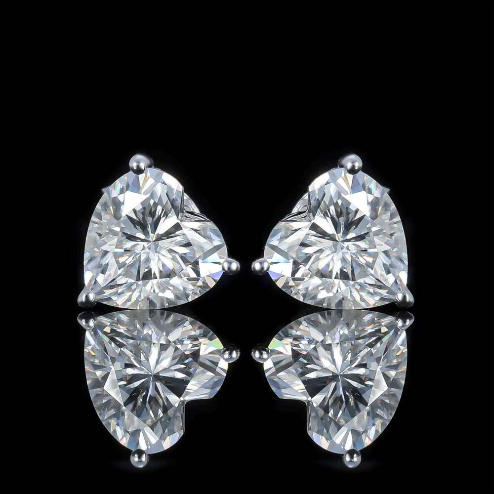 DEYIN 2Ct Stud Luxury Heart Vvs Moissanite Diamond Hip Hop Silver 925 Jewelry Factory Studs Earrings
