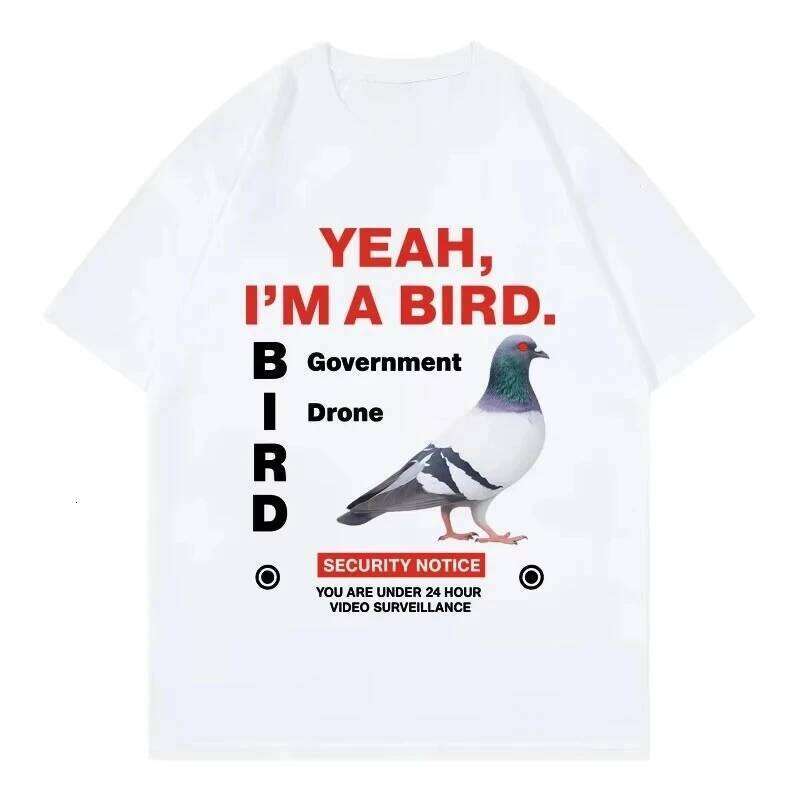 Government Funny Pigeon Crewneck Graphic T Shirts Fashion Trend Short Sleeve T-shirts Women Clothing T-shirt C260207