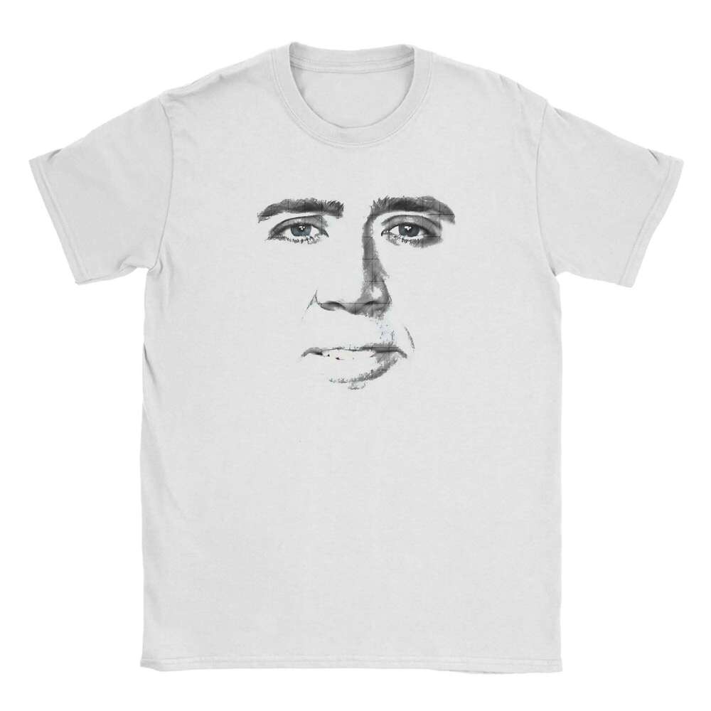 Funny N-Nicolas C-Cage Full Face Men's T Shirts Casual Tee Shirt Short Sleeve Crew Neck T-Shirt Cotton Birthday Gift Clothing C260207