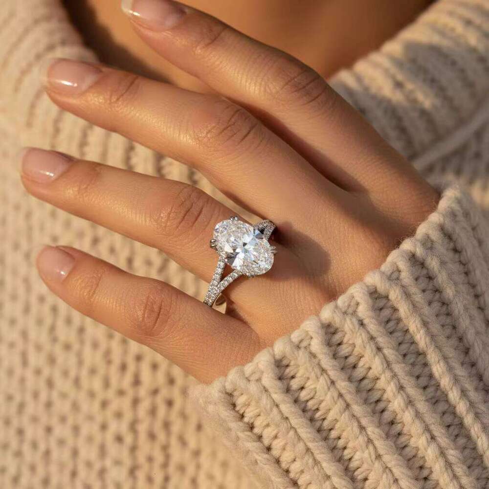 1.5Ct Oval Lab Grown Diamond Split Shank Mobius Infinity Twist Solitaire Ring In 22K Solid Gold