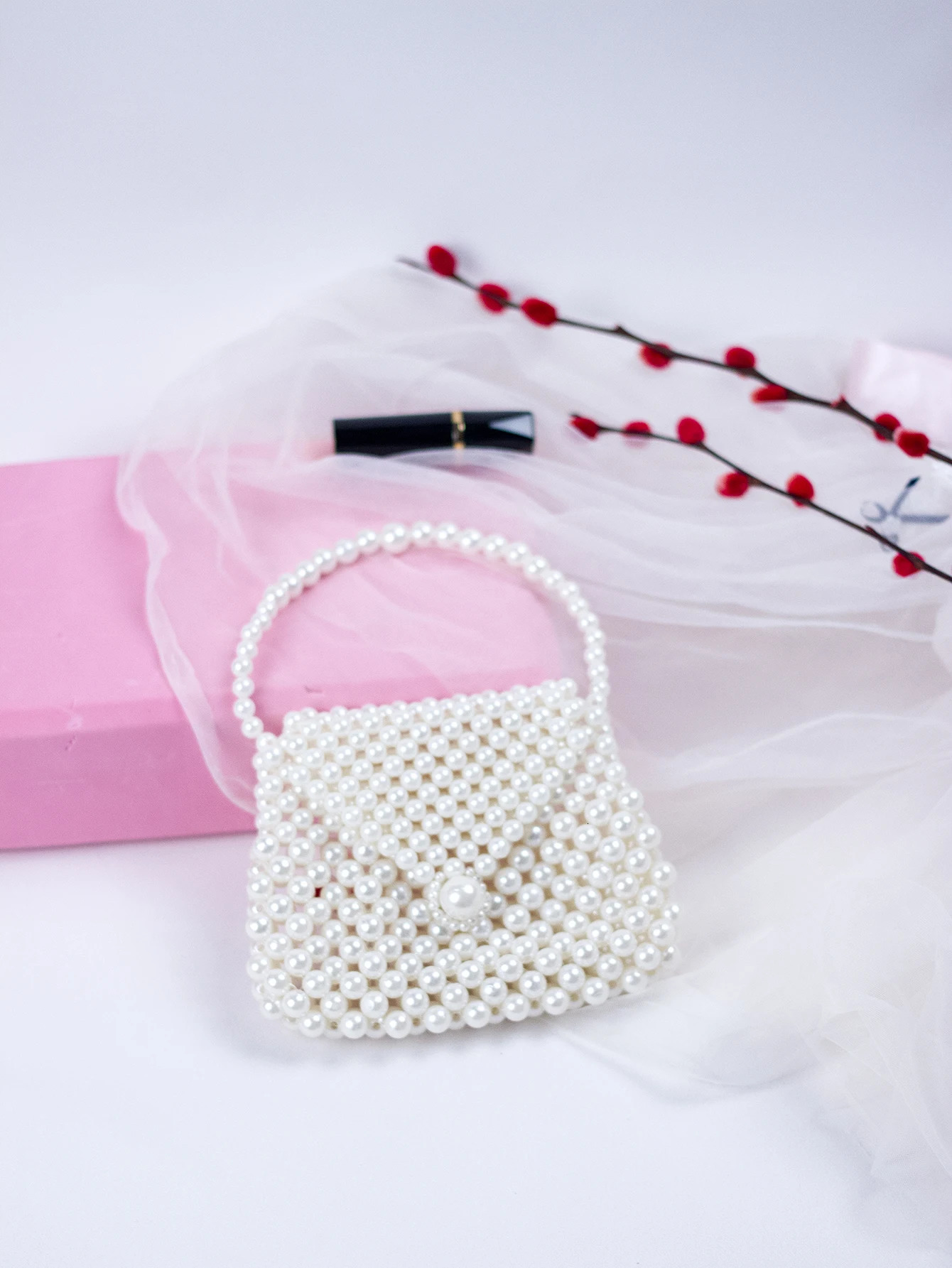 2024 SpringSummer selling Chinese Style Mini Pearl Dumpling Bun Womens Homemade Beaded Weaving Handbag 260208