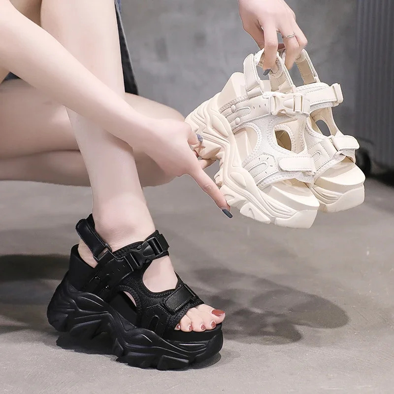 105CM y Platform Sandal 2023 High Heels Sexy Opentoed Sandals Wedge Increased Shoes Ladies Beach Summer Sandalia 260208
