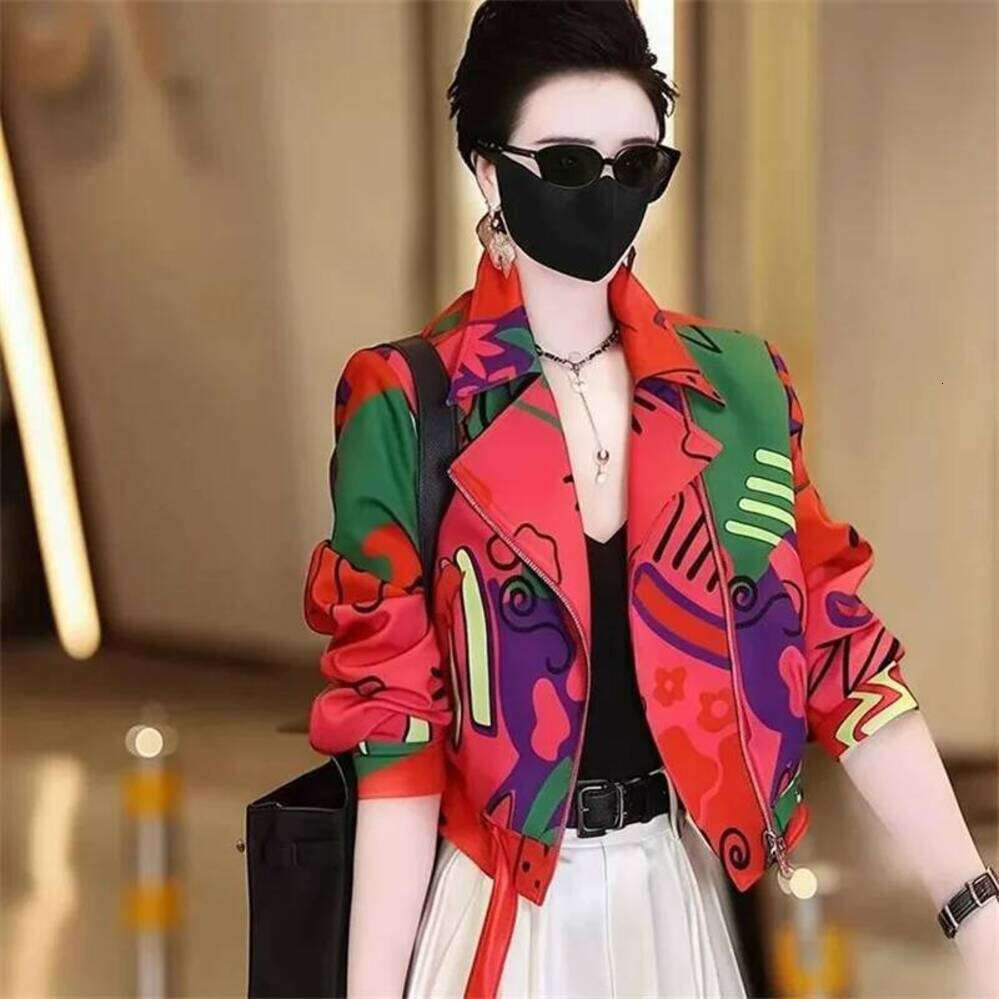 ZHE HAN Women Jacket 2025 New Female Short Coat Fashion Printing Jackets Ladies Xiaoxiangfeng High-End Coats With Lining Overcoat Lady