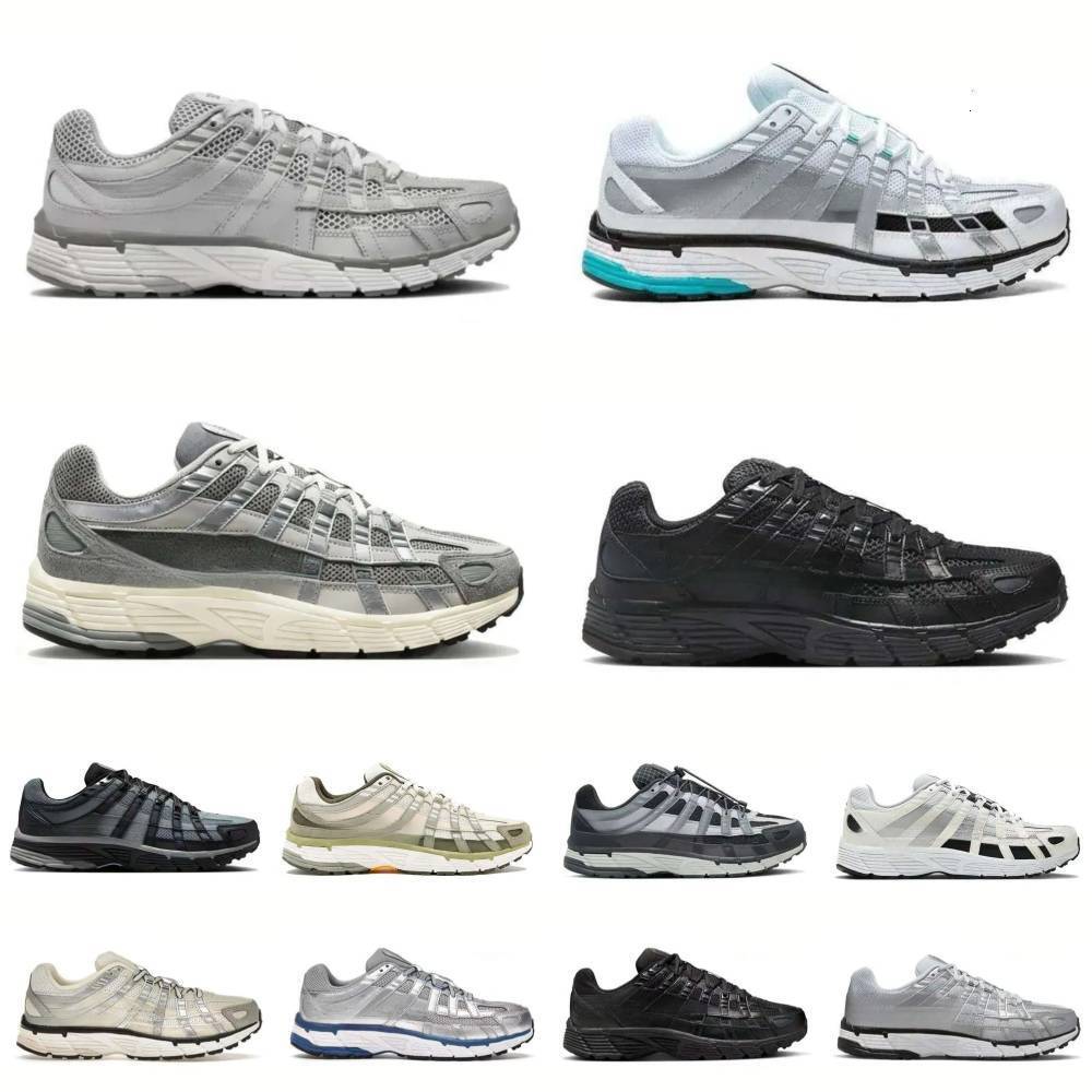 Designer P6000 Sports Shoes Men Women P6000S Running Sneakers Triple Black White Khaki Wolf Grey Pink Metallics Blue Silver Anthracite Women Outdoor Trainers S96