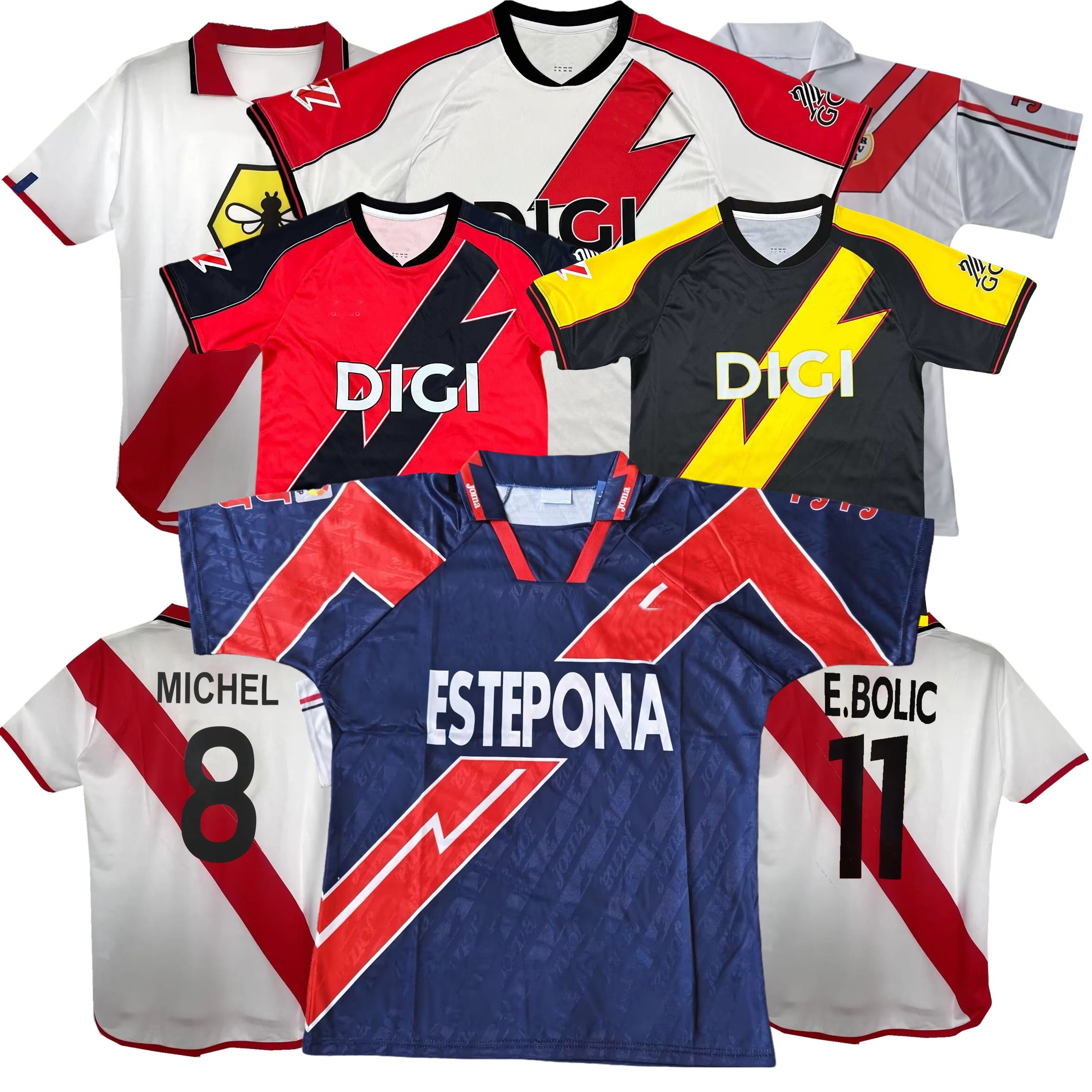 Retro 1994 95 96 97 98 2001 2002 Rayo Vallecano 2025 2026 Soccer Jerseys TREJO JP NTEKA LEJEUNE DE FRUTOS UNAI LOPEZ ISI MICHEL ANDREI 25 26 football men kids shirt