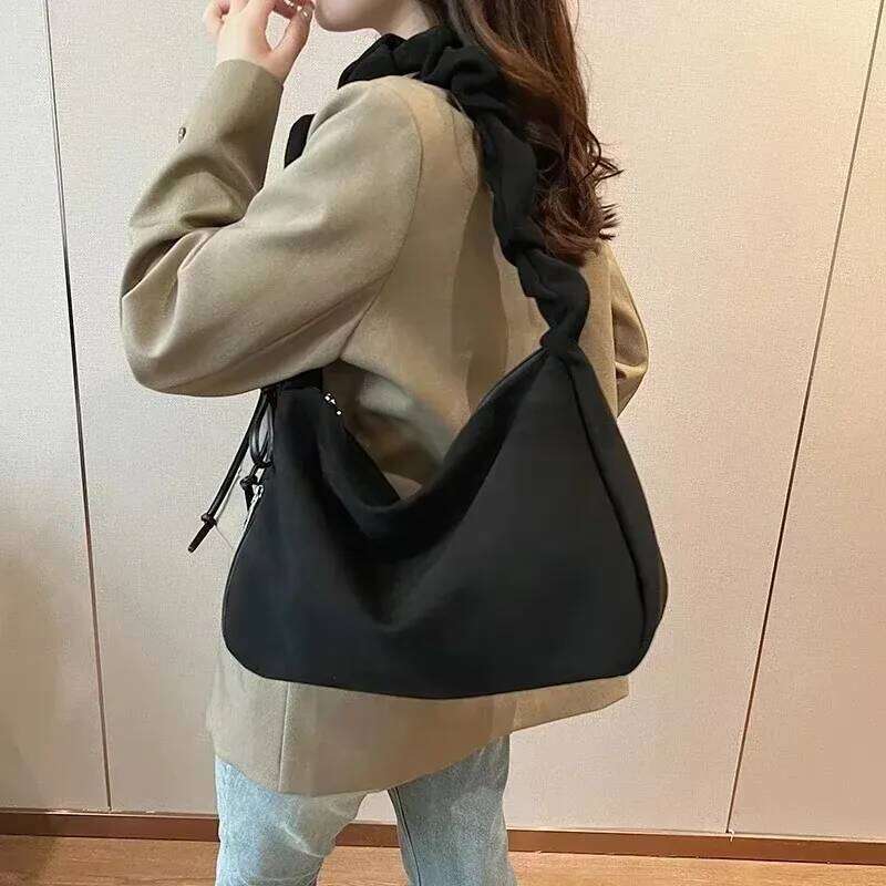 Suede Material 2026 New Shoulder Zipper Solid Color Simple Fashionable Crossbody Bag Soft Versatile Commuting Handbag C260207