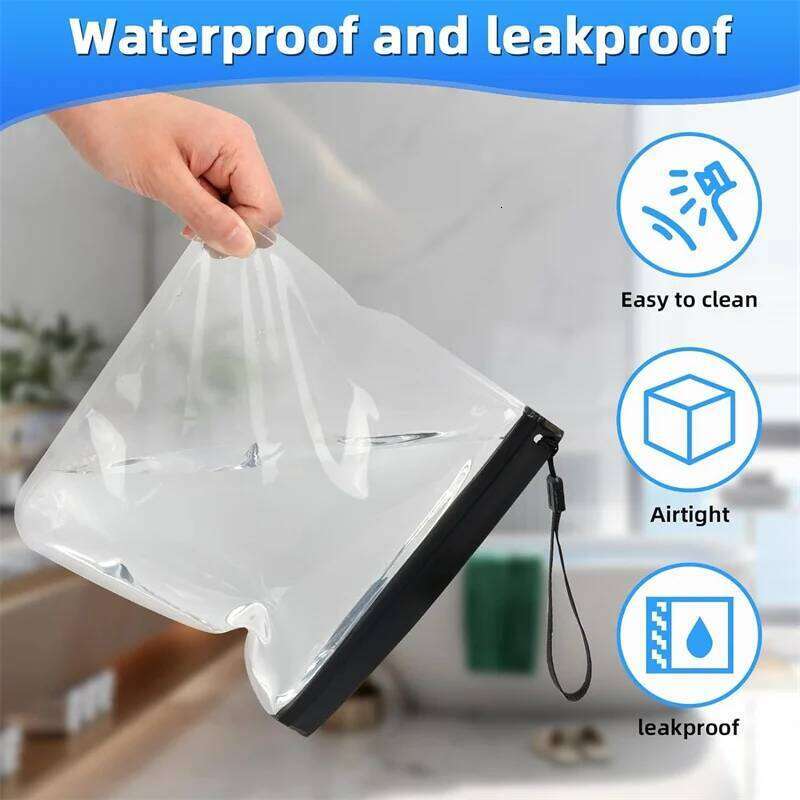 1/2/4pcs Luggage Transparent Travel Use Leakproof Flight Make Up Waterproof For Women Reusable Airport Security Storage bag Y260206
