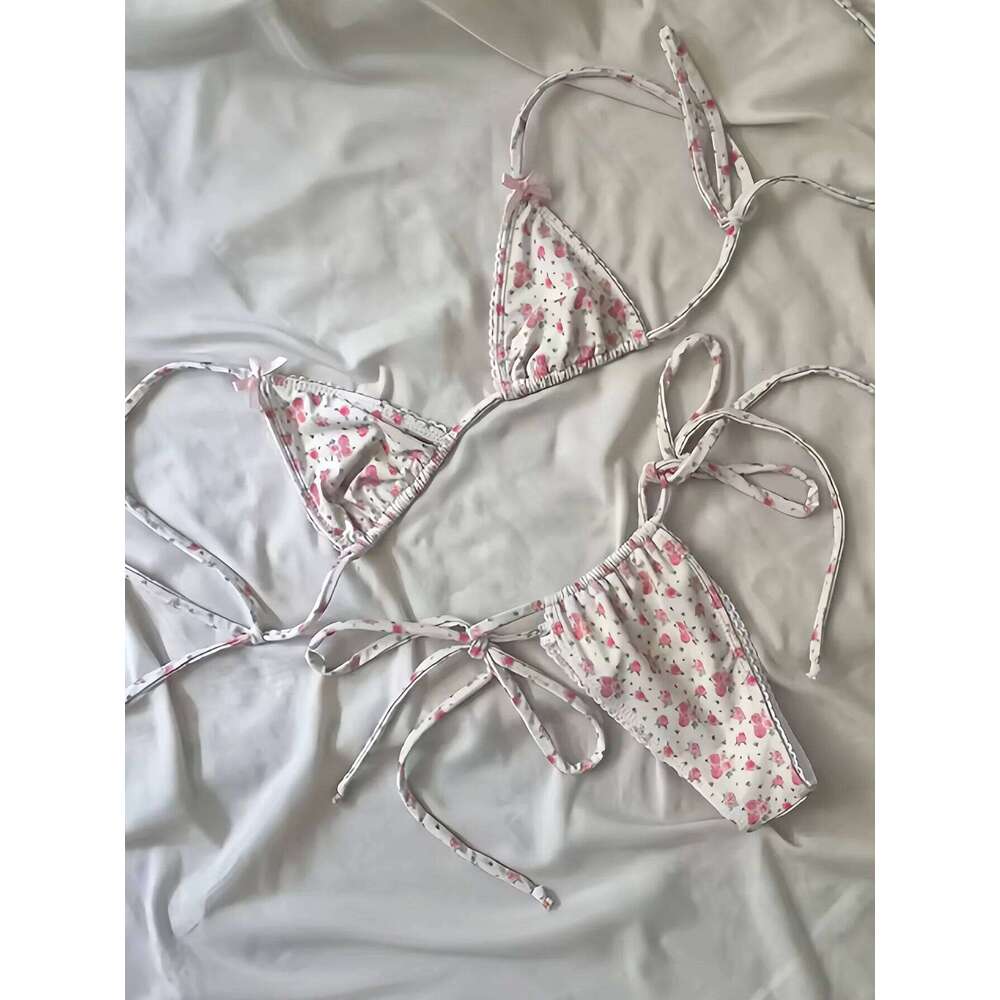 Micro Push Up Women Swimsuits 2025 Sexy Female Swimwear Brazilian Bikini Set Thong Biquini Swim Suits Print Beachwear C260207