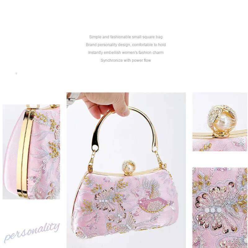 New Fashion Chinese Style Women's Embroidered Sequin Evening Clutch High-end Party Handbags Premium Dress Crossbody Bag