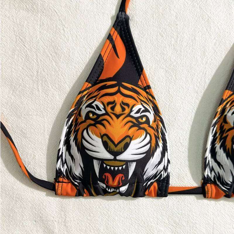 Sexy Tiger Bikinis 2025 Swimsuits Women's Swimwear Push Up Female Beach Swim Wear Bathing Suits Brazilian Bikini Set Pool Bather C260207