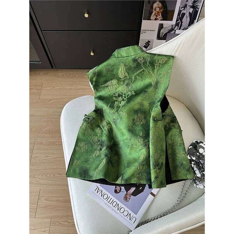 Spring Autumn Vintage Women Vest Clothes Chinese Style Coat Woman Waistcoat Fashion Embroidery Outfits Cardigan Ladies Jacket