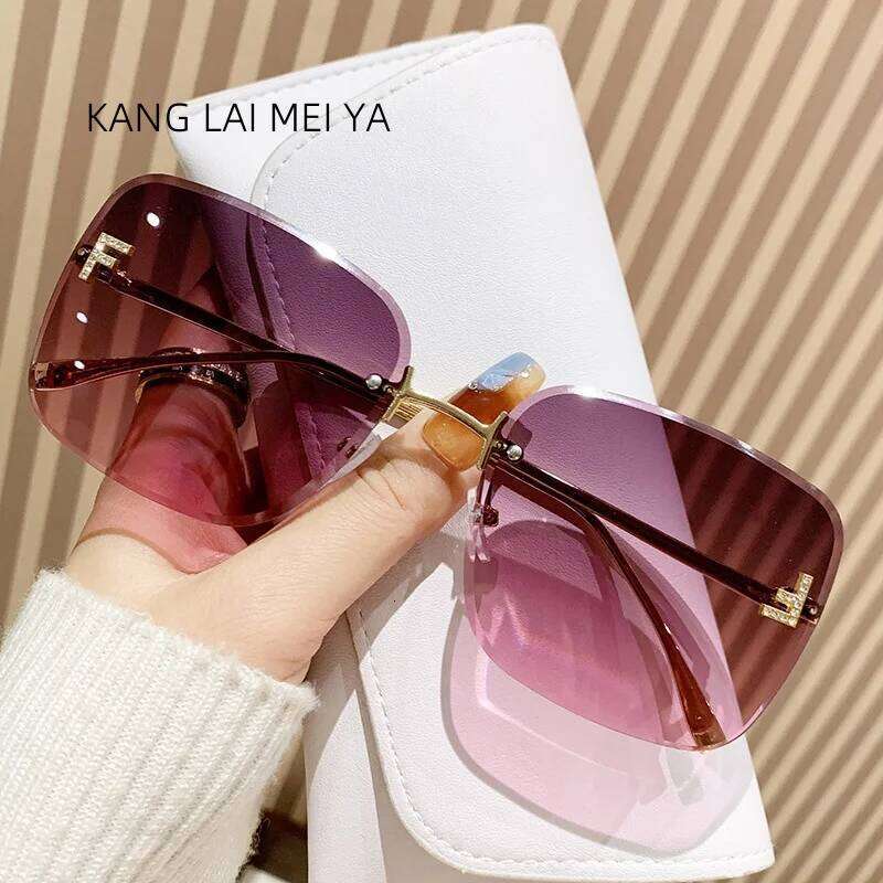 2025 New Metal Frameless Sunglasses Women's European and American Trendy Glasses Y260207