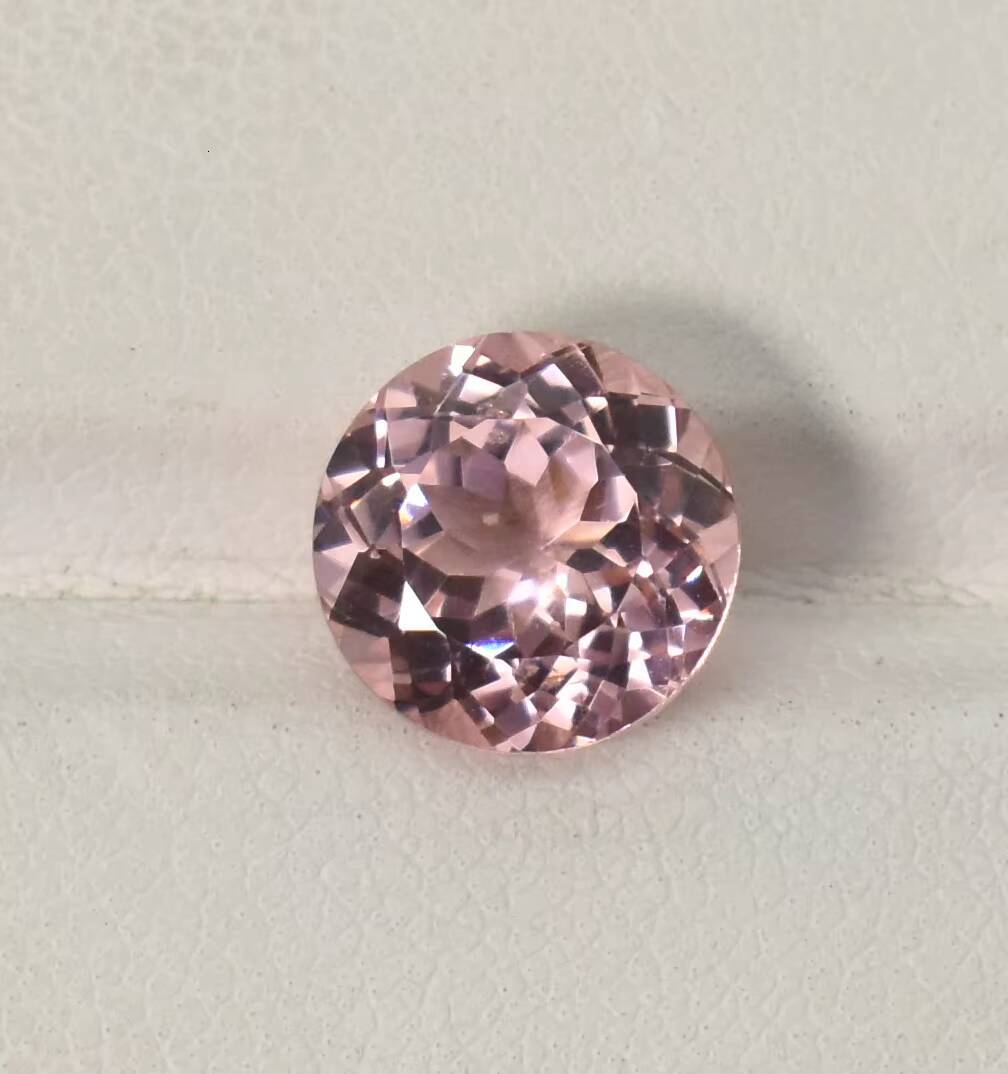 Pink Morganite Diamond Cut Gemstone 3 mm 4 mm 5 mm 6 mm Calibrated Lab Grown Morganite Corundum Loose Gemstone for Jewelry