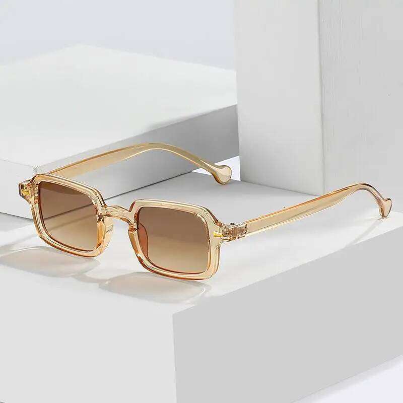 Fashion Square Sunglasses Women New Retro Rivets Decoration Men Leopard Blue Sun Glasses Gradient Shades UV400 Eyewear Y260207
