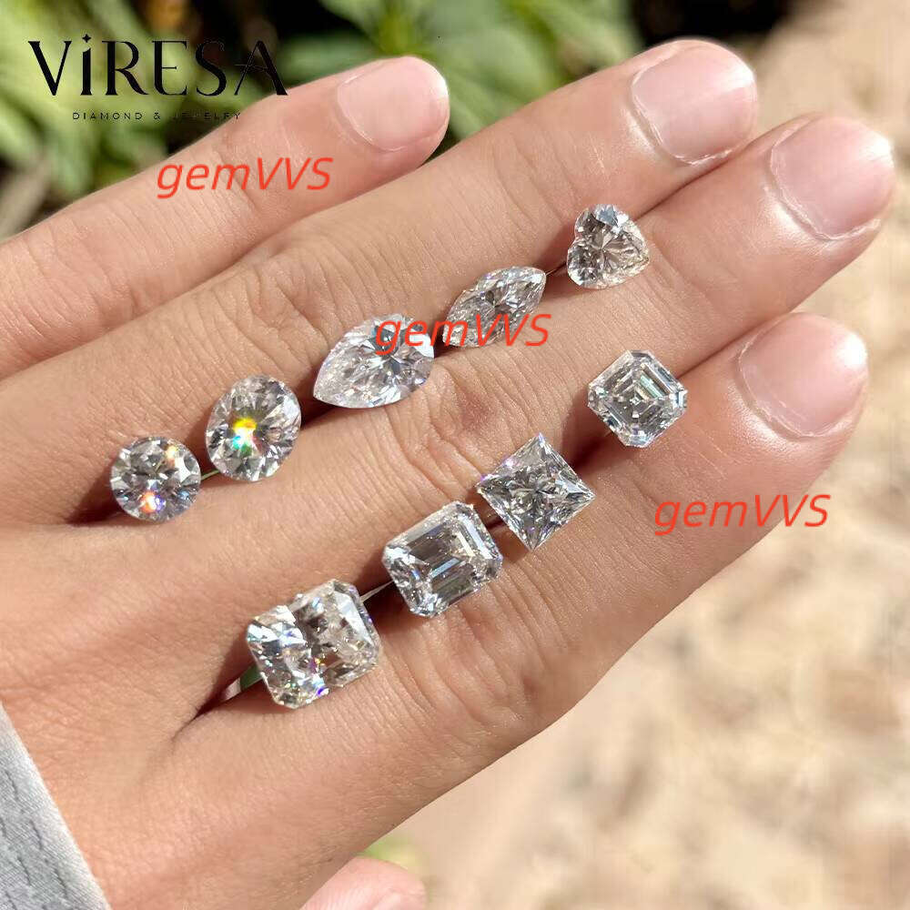 1-5Ct Wholesale Price White D VVS 3Ex Cut Brilliant Loose Synthetic Lab Created Moissanite Stones Color Play/Fire High