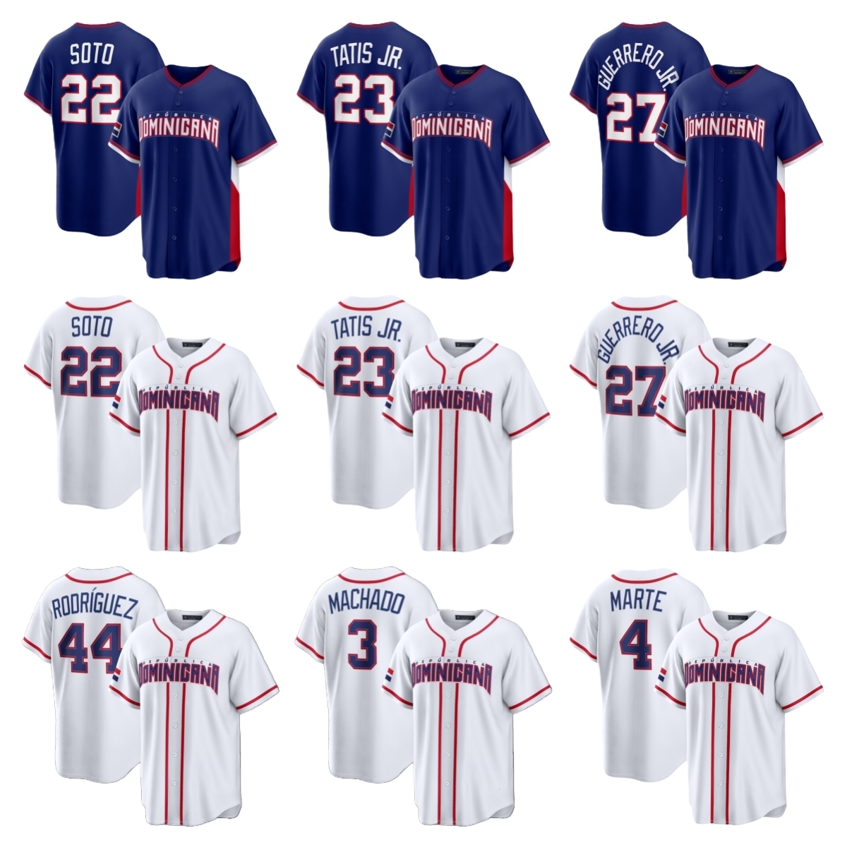 Juan Soto Dominican Baseball Jersey Julio Rodriguez World Fernando Tatis Jr. Vladimir Guerrero Jr. Manny Machado Junior Caminero Ketel Marte Classic Sandy Alcantara