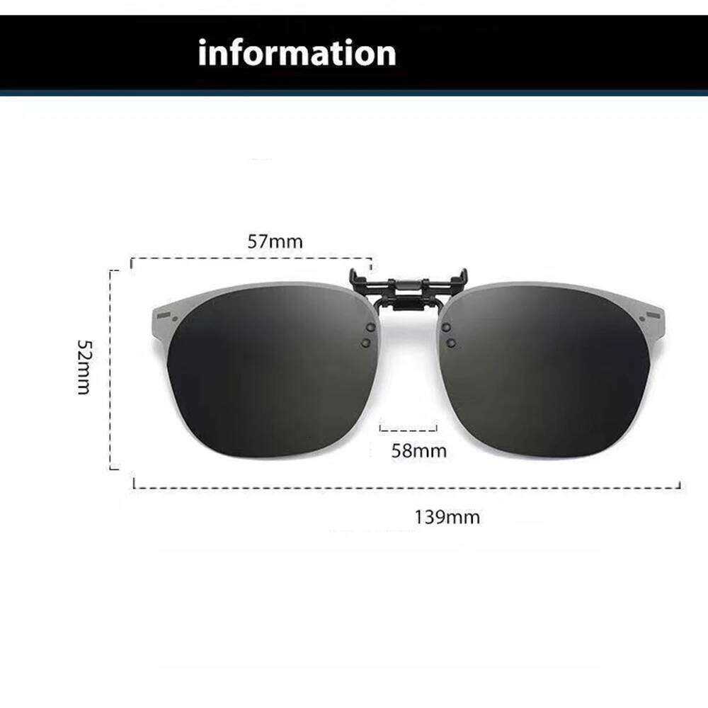 KLASSNUM Men Clip On Sunglasse Polarized Flip up Glasses Women Gradient Photochromic Anti UV400 Sunglasses Night Vison Goggles Y260207