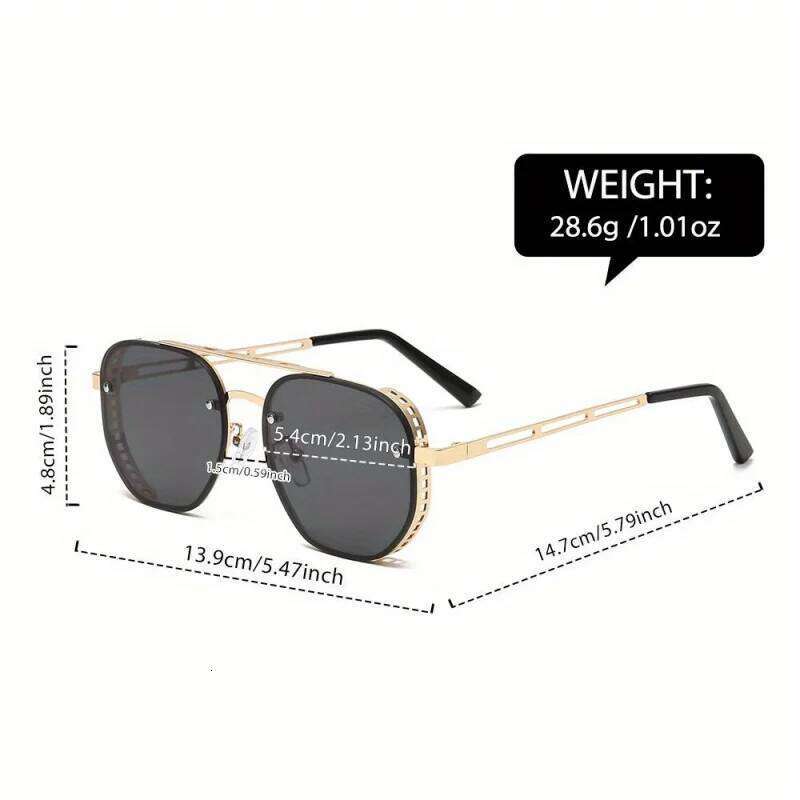 Classic Men Fashionable Double Beam Metal Sunglasses High End Simple And Versatile Sun Glasses Fashion Women's Eyewear Y260207