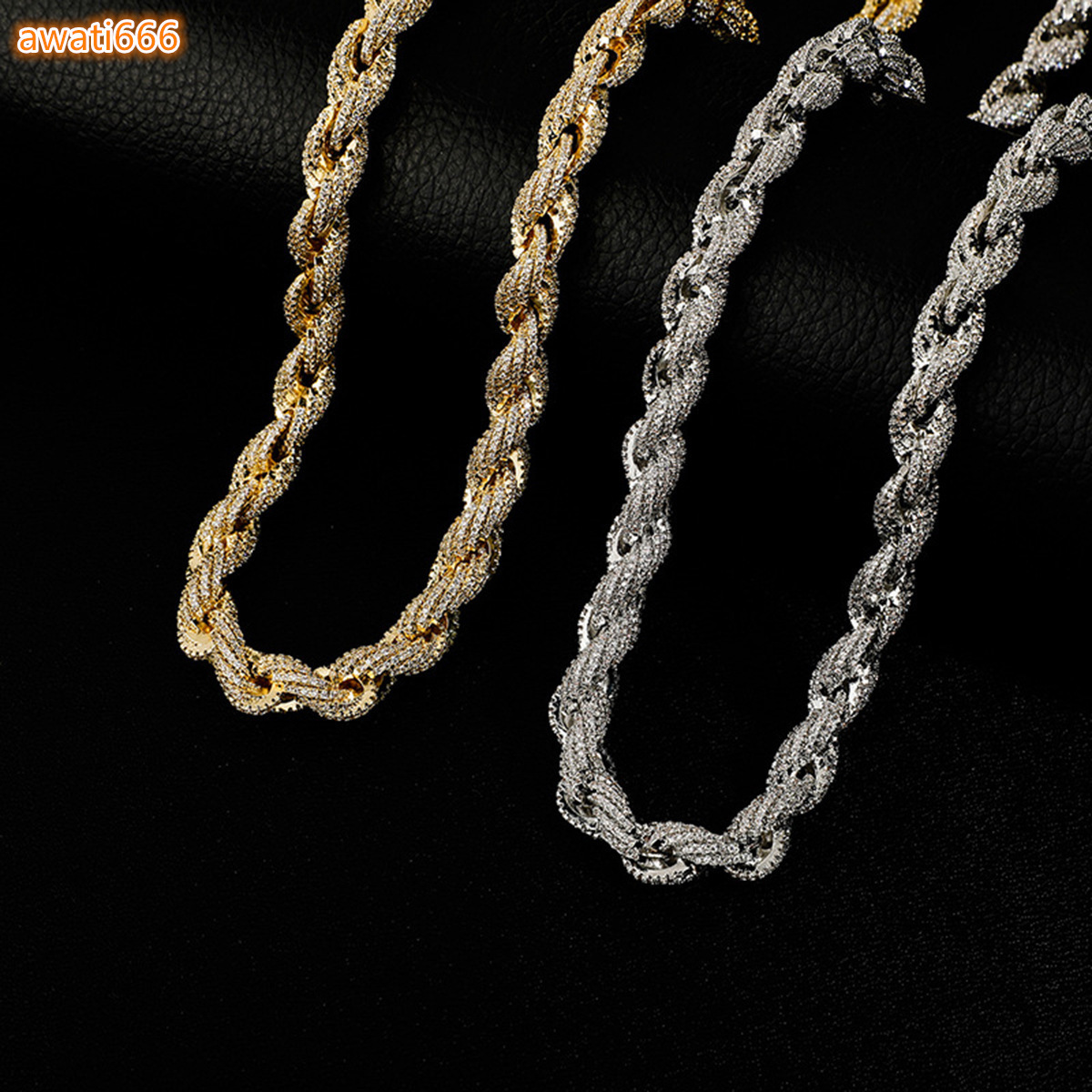 European and American Hip-hop Mens Necklace 10mm Thick Fried Dough Twists Chain Exaggerated Fashion Necklace Wholesale