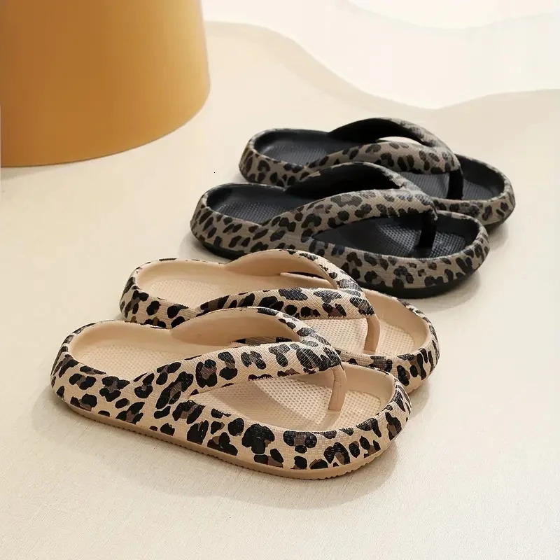 Womens Retro Leopard Print EVA Slides SlipOn OpenToe Beach Sandals with Soft Cushioned Sole QuickDry Lightweight n f 260208