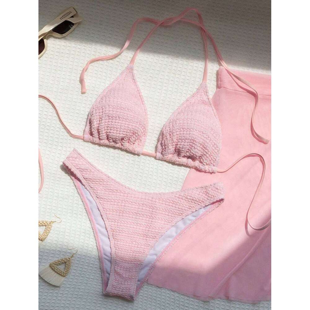 Summer cute camisole neck-hanging bikini youthful beachside surfing female swimmer C260207