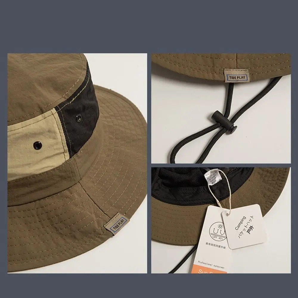 Sun Protection Wide Brim Bucket Hat Quickdry Summer Man Women AntiUV Caps Breathable Fisherman Camping 260206