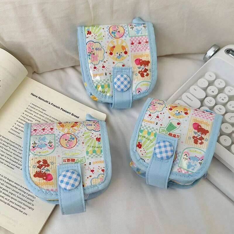 1pc Retro Multi-layer Short Summer Cartoon Photocard Mini Purse Wallet Outdoor Student Coin Bag Y260206