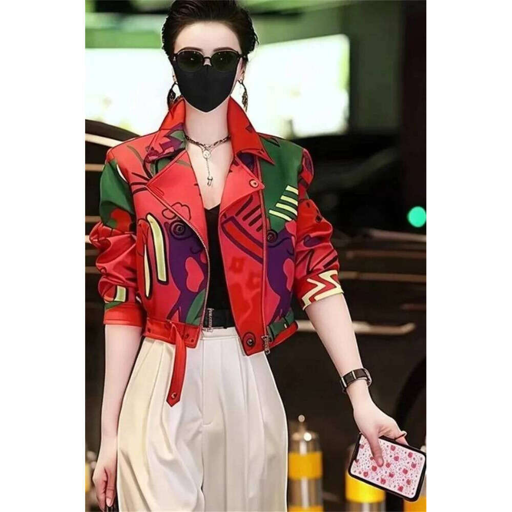 ZHE HAN Women Jacket 2025 New Female Short Coat Fashion Printing Jackets Ladies Xiaoxiangfeng High-End Coats With Lining Overcoat Lady