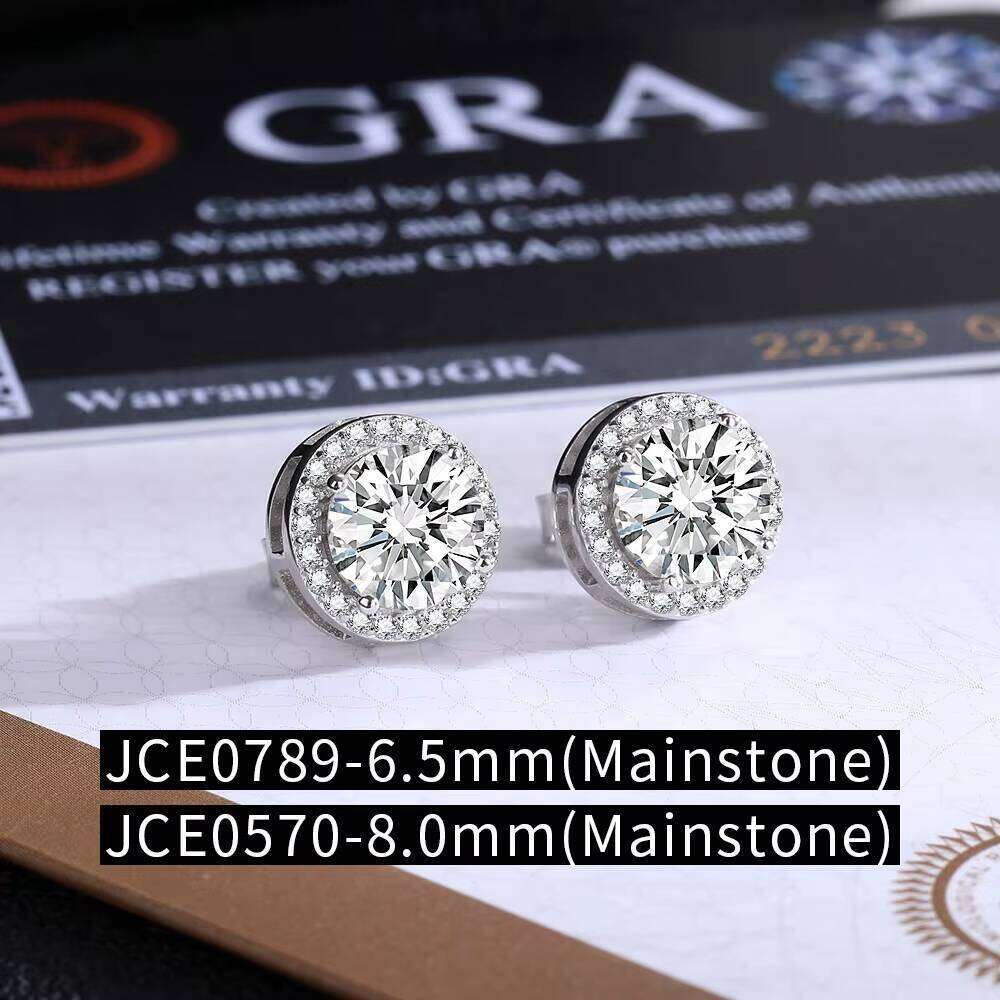 OUGEPHELI Moissanite Stud Earrings S925 925 Sterling Silver GRA VVS D Color Fashion Fine Jewelry For Women Lady
