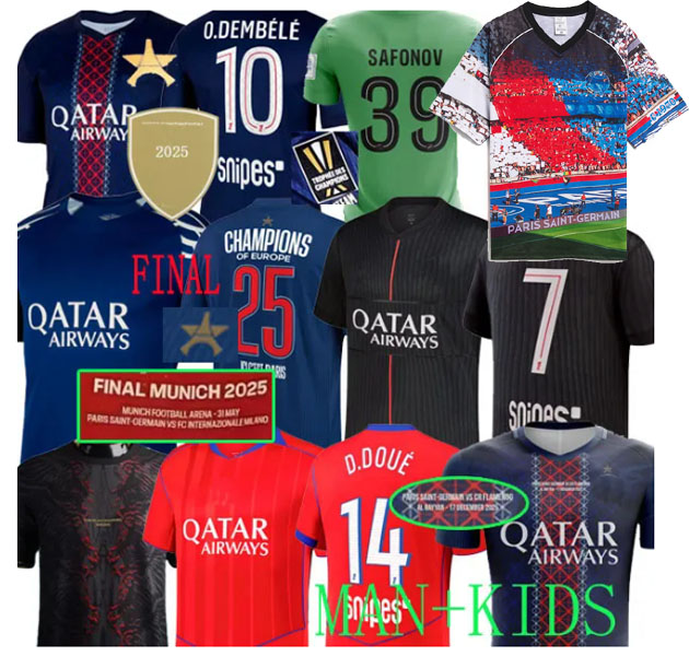 2025 4XL maillot de foot Kvaratskhelia soccer jerseys 4th Graphic NEVES HAKIMI football shirt 25 26 hommes BARCOLA Zaire-Emery O.Dembele PARIS Fourth PSGES ZABARNYI