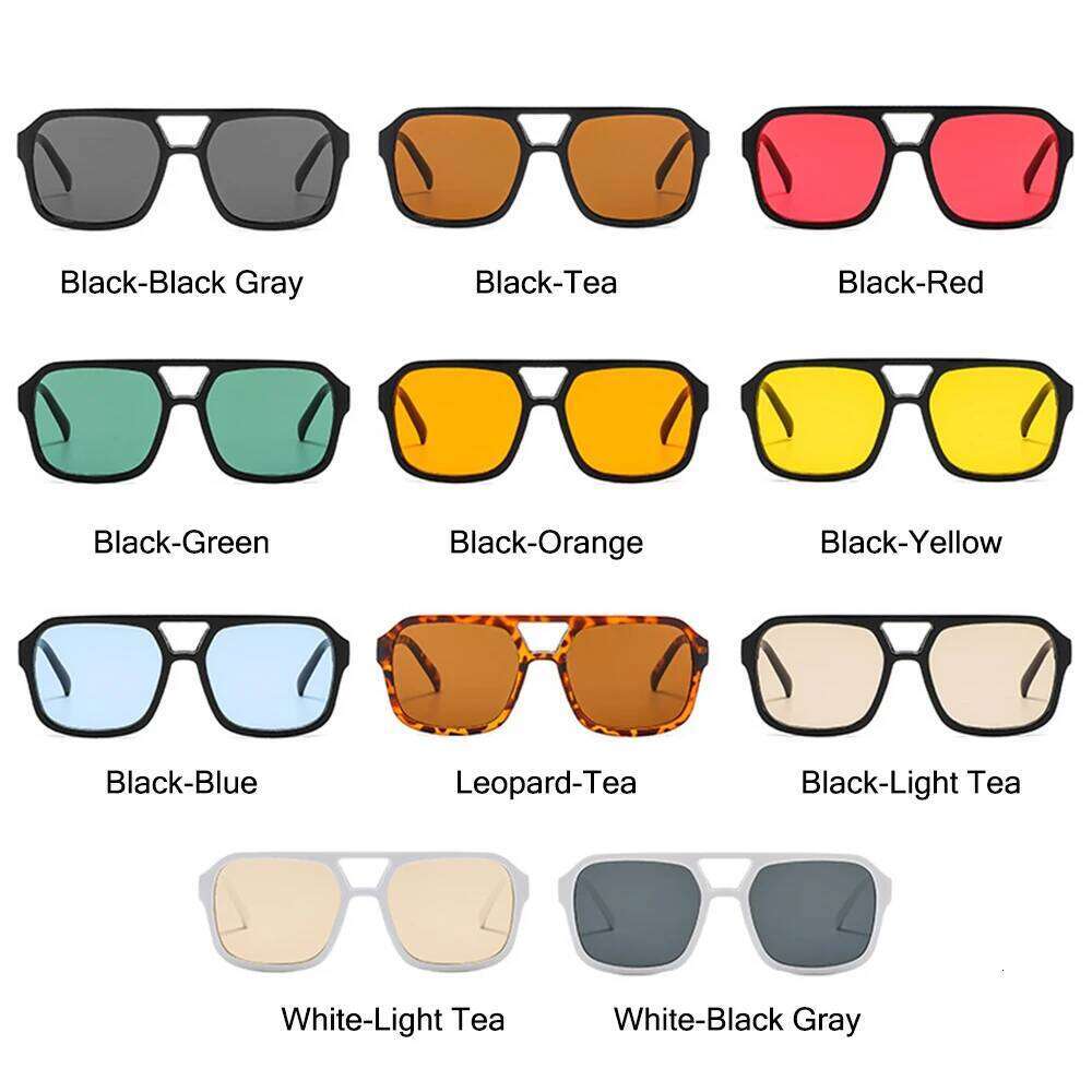 70 Big Frame Sun Glasses Ins Style Square Aviation Sunglasses for Women & Men UV400 Protection Black Shades Eyewear Y260207