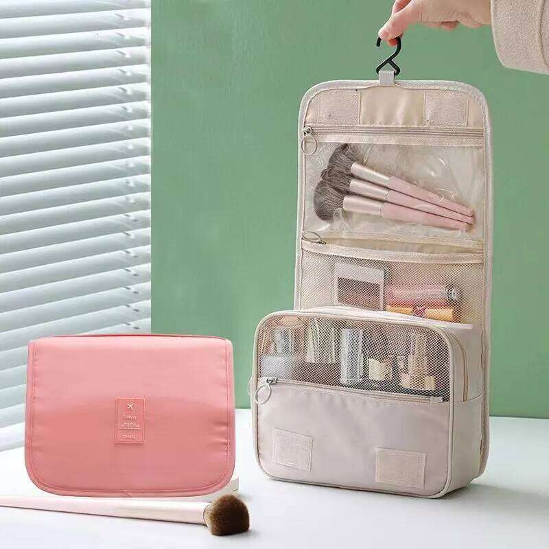 Makeup Bag Travel Cosmetic Bags Toiletries Organizer Waterproof Storage Neceser Bathroom Hook Wash Pouch High Quality Women Y260206