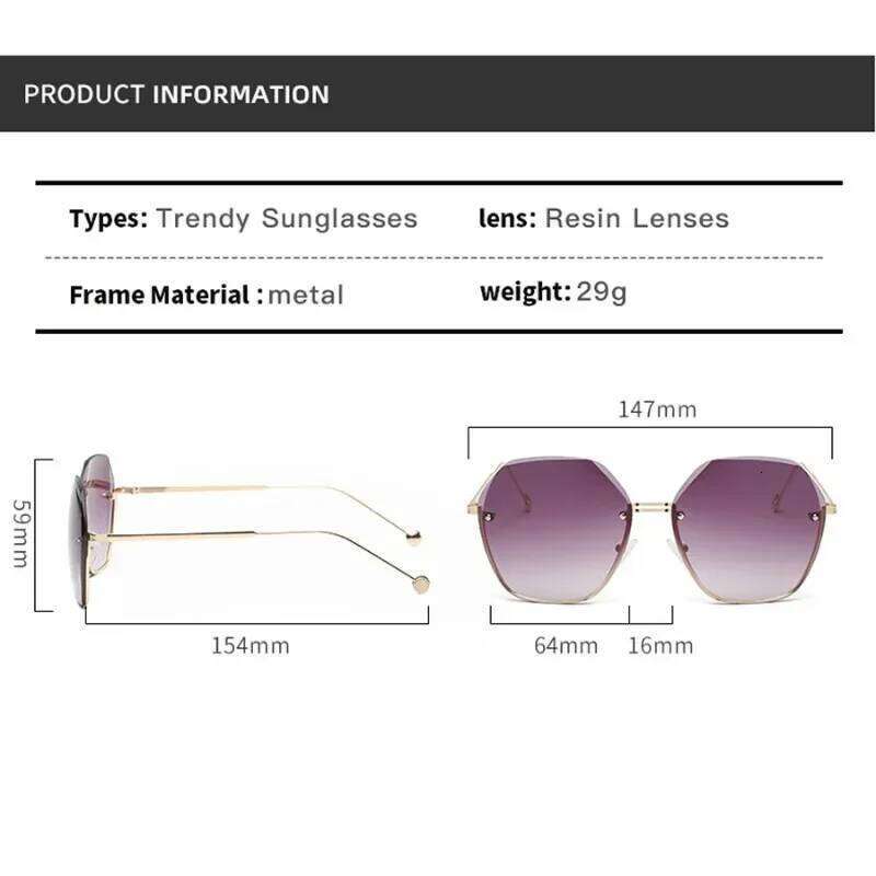 Brand Design Fashion New Polygonal Metal Sunglasses Retro Ladies Glasses Classic Trend Luxury Driving Travel Eyewear Y260207