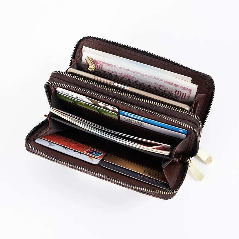 New European American Large Capacity Dual-Zipper Phone Bag Ladies' Long Wallet Printed Letter Clutch Unisex Multi-Function Card Holder Luxury Wal