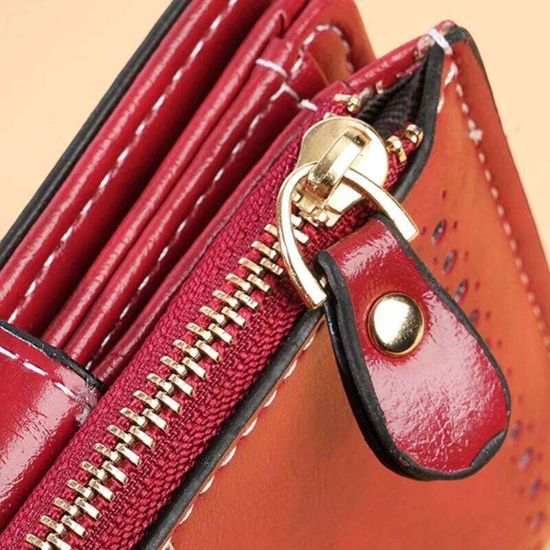 Fashionable Retro Wallet Women's Compact Zipper Multi-Functional Coin Purse Card Holder Urban Simple Style Color Daily Match Y260206