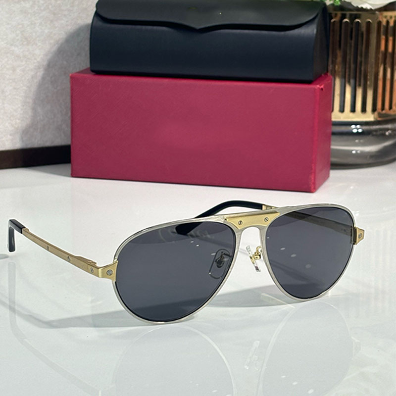 Designer Santos De Sunglasses CT0533 Extra large silver frame with metal legs Mens outdoor leisure style Classic oval glasses size 58 16 145 top quality