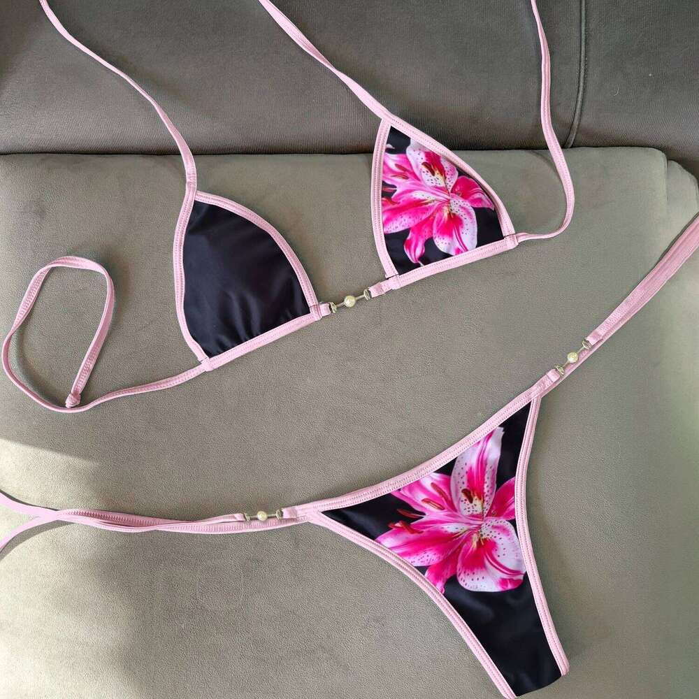 Micro Bikinis 2026 Sexy Swimsuit Women Push Up Swimwear Female Bandeau Biquini Floral Bathingsuit Brazilian Swim Suit Beachwear C260207