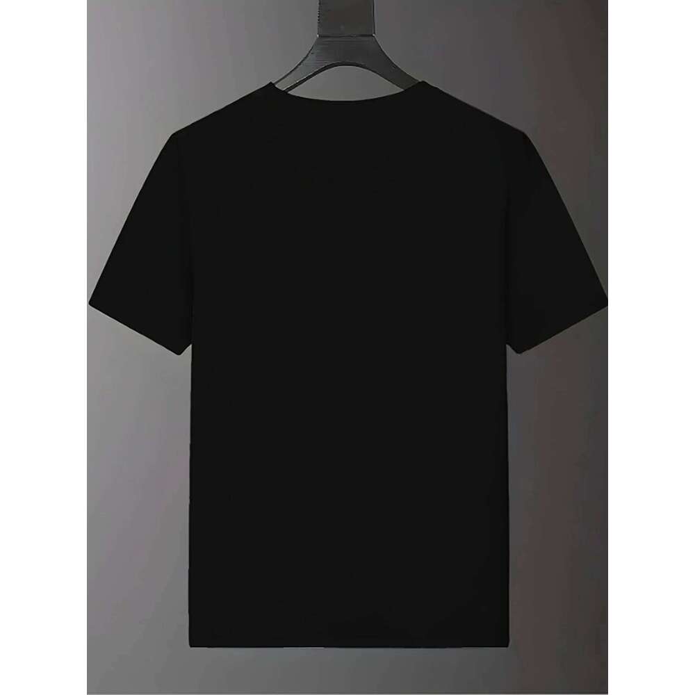 Men Summer Loose Printed T-Shirts Casual Round Neck Short Sleeve Versatile Fashion Basic Daily Wear All-Match Tops C260207