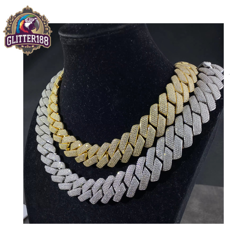 Iced Out 16mm VVS Moissanite Miami Cuban Link Chain Pass Diamond Tester GRA Hip Hop 925 Sterling Silver Bracelet