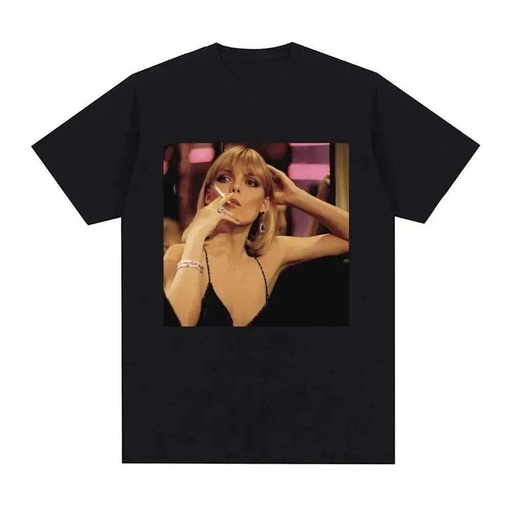 024 Scarface Evil Star Movie Michelle Pfeiffer Tony Montana Pattern Printed Women's Fashion Clothing Punk Gothic T-shirt C260207