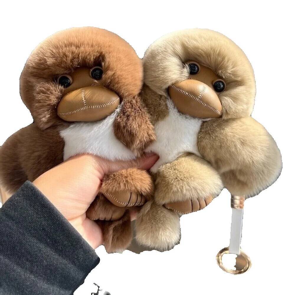 Cute Style Plush Ornament Fashion Exquisite Cute Y2k Bag Charm Minimalist Bag Accessory Cute Little Monkey Rabbit Fur Car Keychain Pendant Plush Doll 