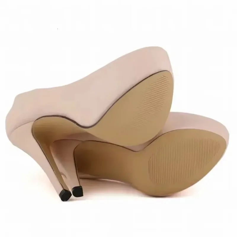 Women Sexy Pumps Stilettos Round Toes Fashion Super 14cm Platform High Heels Casual Thin Heel Party Dress Shoes 260208