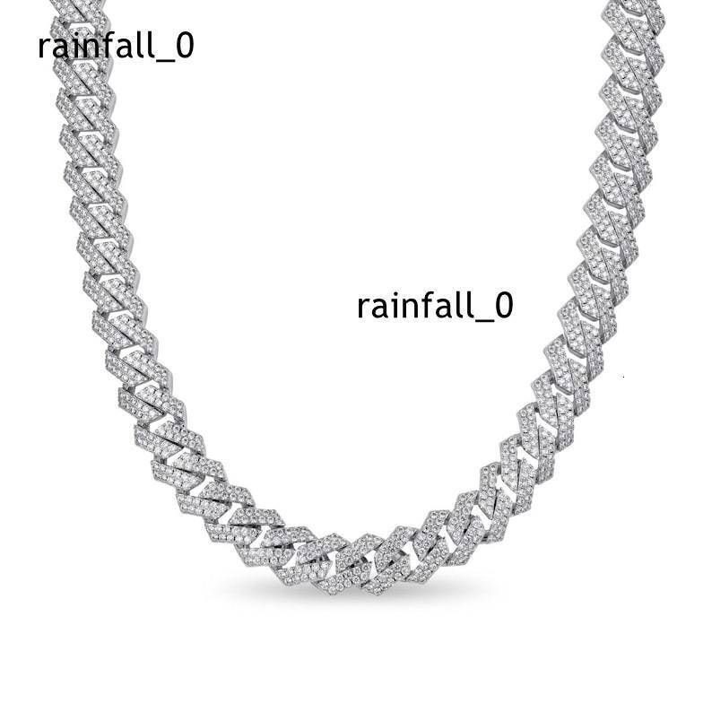 High Quality Iced Moissanite VVS1 Cuban Link Chain 925 Sterling Silver Plated Nickel-Free Lead-Free GIA Certified Hip Hop