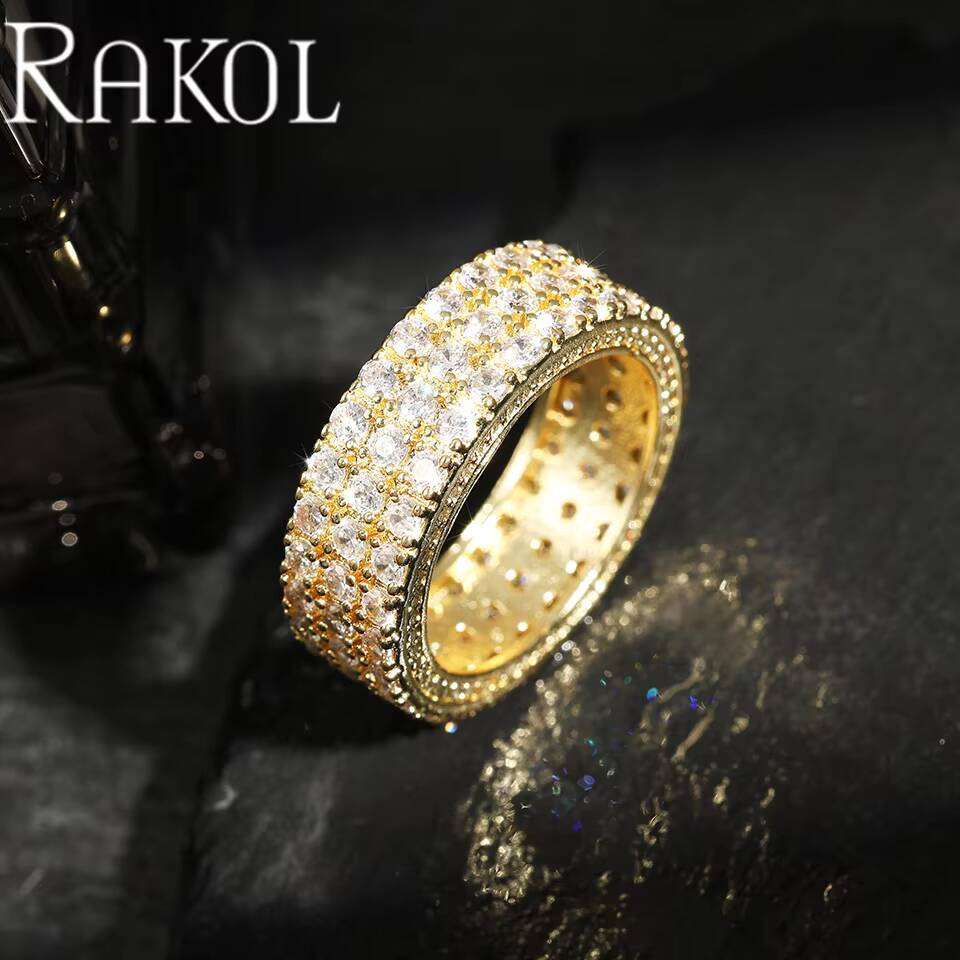 Lakol ZPR1602 Street Domineering Punk Hip-Hop Style Zircon Inlaid Couple Rings