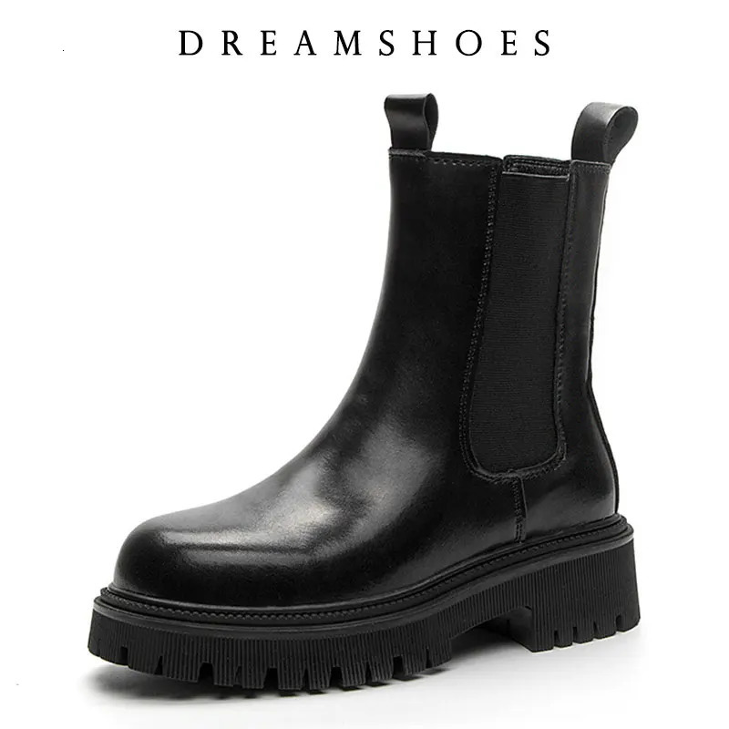 Winter Platform Cowboy Boot Shoes Fashion Slip On Mid Calf Bota Ladies Retro Mordern Bootties 260208