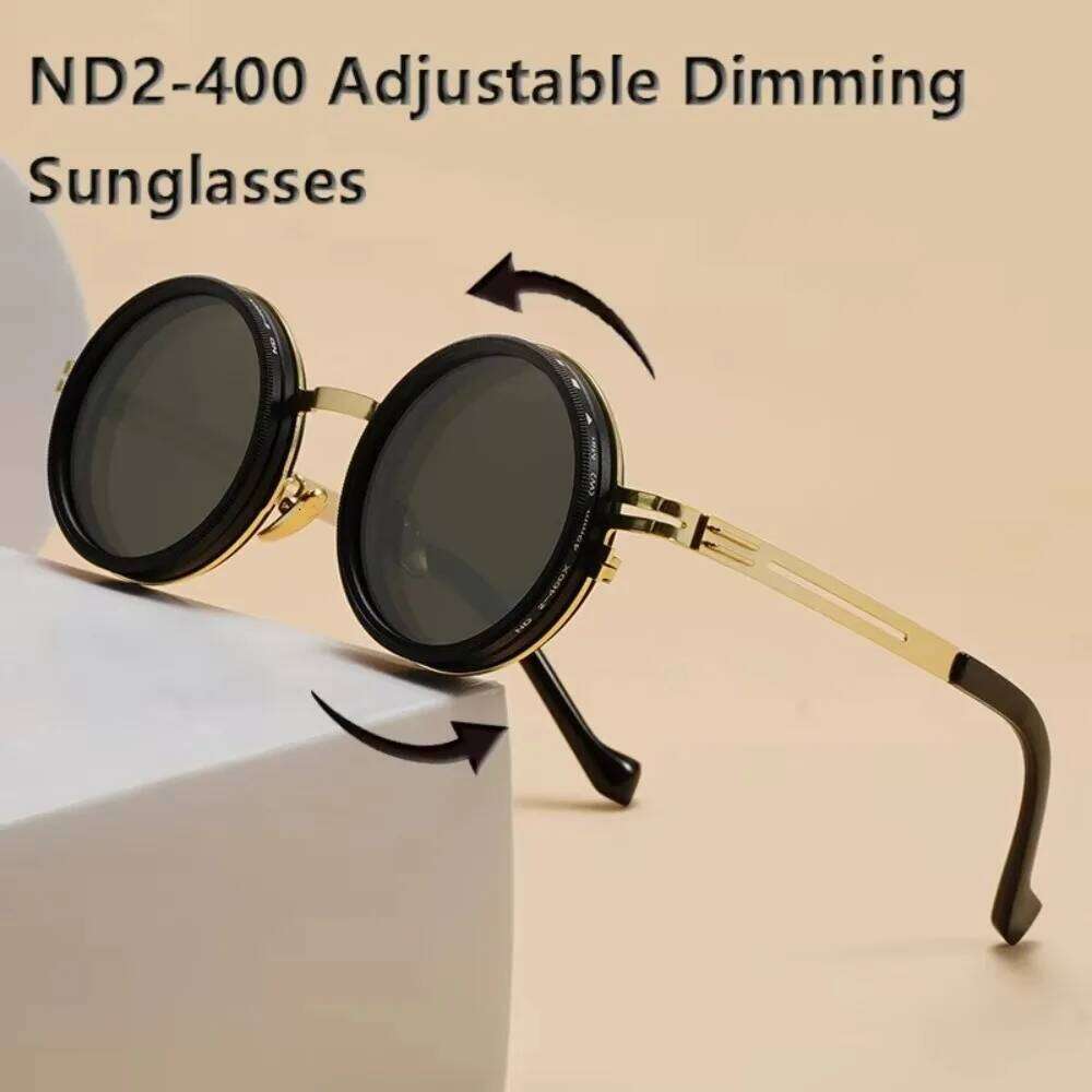 ND2-400 Adjustable Dimming Glasses ND Filter UV400 Polarized With Glasse Case 9 Level Fishing Sunglasses Outdoor Y260207