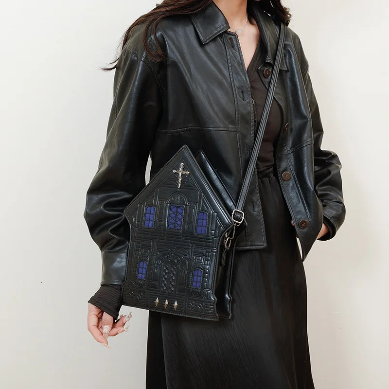 European and American dark gothic house modeling womens bag specialshaped shoulder personalized portable messenger w251218